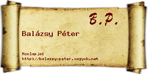 Balázsy Péter névjegykártya